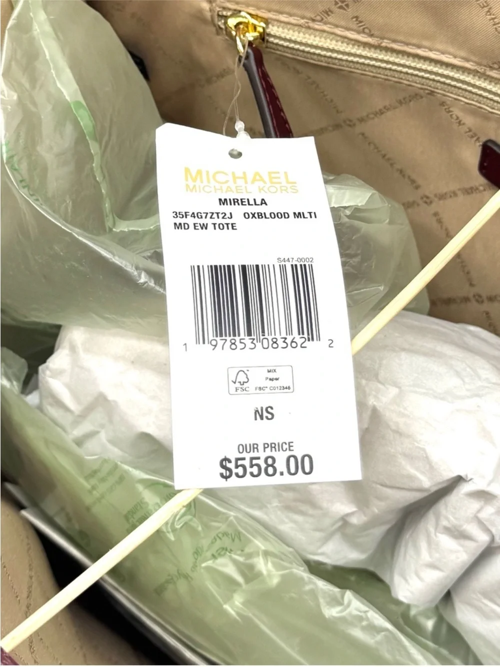 Michael Kors Medium Mirella Tote Bag Ox Blood Multi
